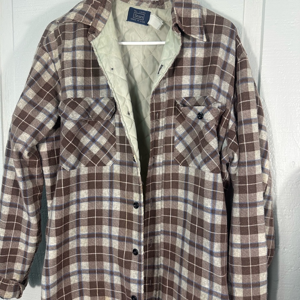 Sears Men’s Vintage Plaid Flannel Barn Jacket Size Large EUC - Picture 3 of 6